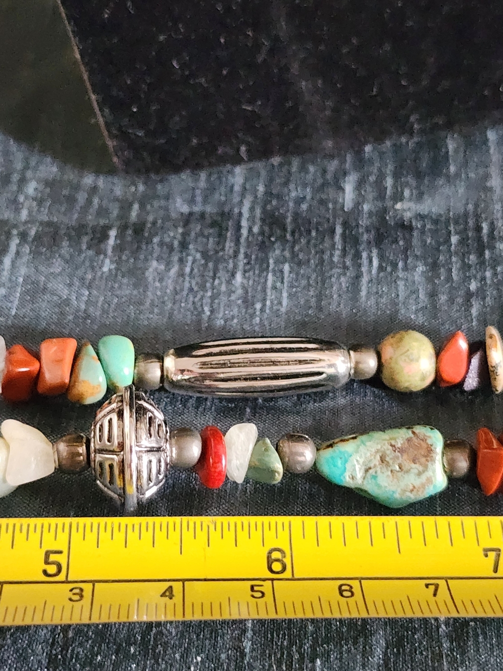 Boho Multicolor Feather Bear Pendant Necklace with Turquoise and Coral Accents - Picture 8 of 8